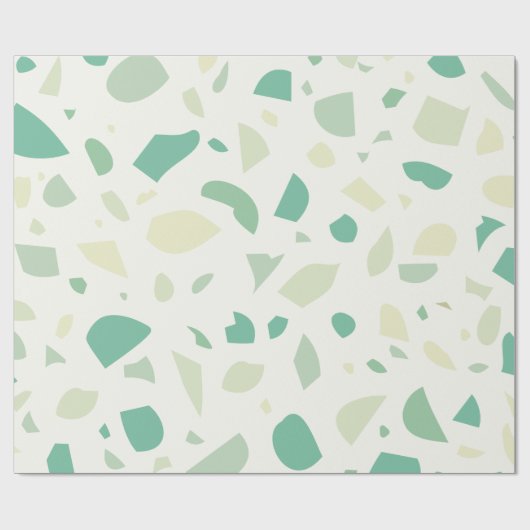 Groen terrazpatroon cadeaupapier (Vlak)