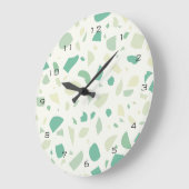 Groen terrazpatroon grote klok (Hoek)