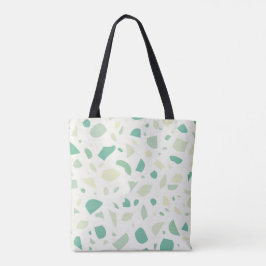 Groen terrazpatroon tote bag