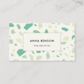 Groen terrazpatroon visitekaartje (Voorkant)