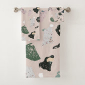 Groen Terrazzo Patroon Bad Handdoek (Insitu)