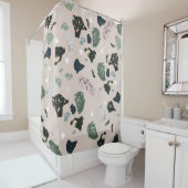 Groen Terrazzo Patroon Douchegordijn (In situ)