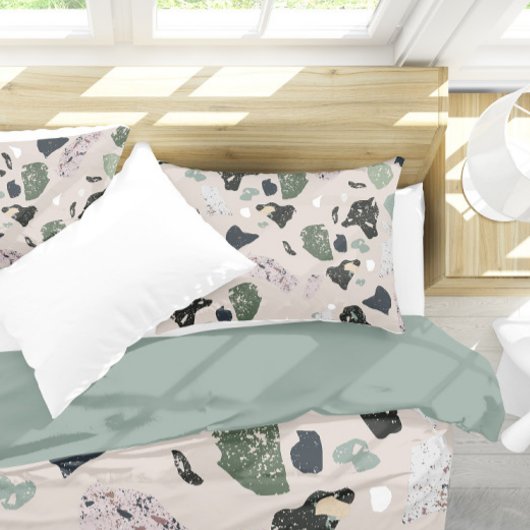 Groen Terrazzo Patroon Kussensloop