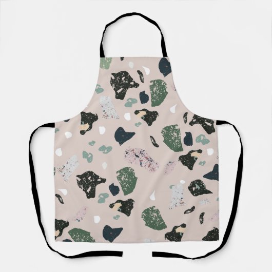 Groen Terrazzo Patroon Schort (Voorkant)
