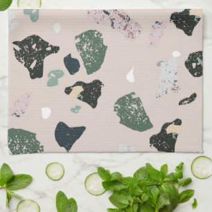 Groen Terrazzo Patroon Theedoek