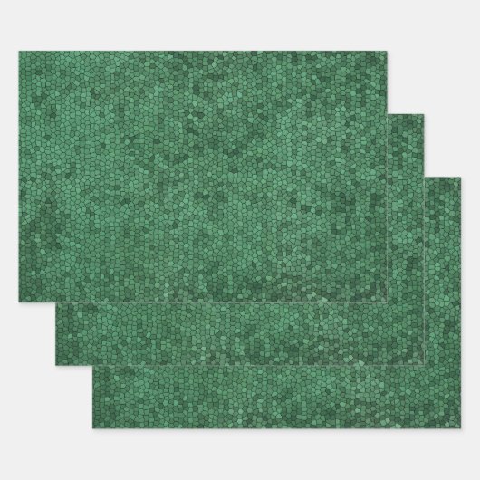 Groen textiepatroon voor mozaïekGlas in lood Inpakpapier Vel (Set)