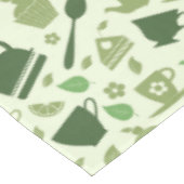 Groen theepatroon met theethema's tafelkleed (Gekanteld)