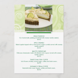 Groen thema aanpasbaar dessertmenu menu