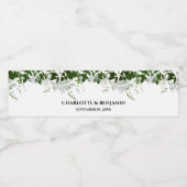Groen thema Botanische bruiloft Waterfles Etiket (Enkel label)
