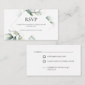 Groen thema Bruiloft RSVP Kaart (Voorkant / Achterkant)