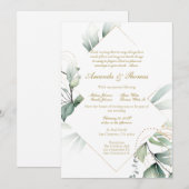 Groen thema bruiloft uitnodiging (Voorkant / Achterkant)