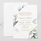 Groen thema spaanse bruiloft uitnodiging (Voorkant / Achterkant)