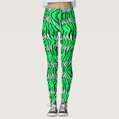 Groen Tijger Dier Huid Patroon Ontwerp Leggings (Voorkant)