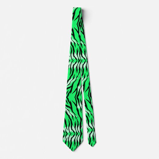 Groen Tijger Dier Huid Patroon Ontwerp  Stropdas (Voorkant)