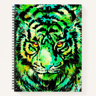 Groen tijger - Notitieboek - tijger - kunstwerk -