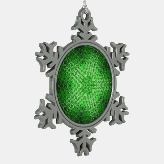 GROEN TIN SNEEUWVLOK ORNAMENT (Links)