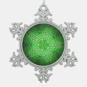 GROEN TIN SNEEUWVLOK ORNAMENT (Voorkant)
