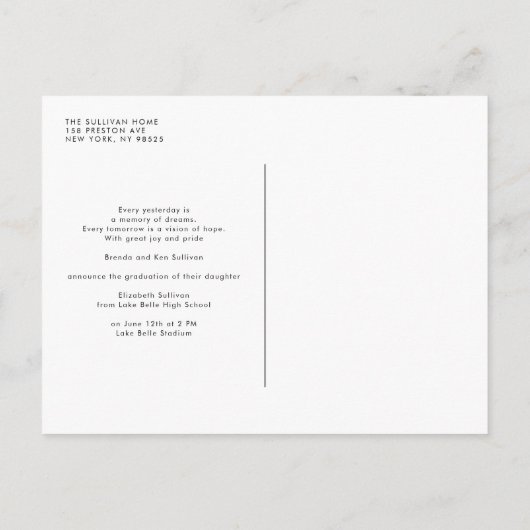 Groen Toen en Nu Fotocollage Afstuderen Aankondigingskaart (Achterkant)