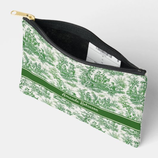  groen toile de jouy bedrukt etui (Open)