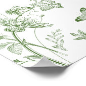 Groen Toile De Jouy Bloem Slagboom Welkom Bord voo Poster (Hoek)