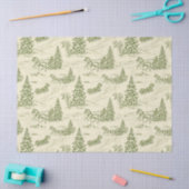 Groen toile kerst slee rit patroon tissuepapier (Craft)