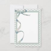Groen Toile lint  Elegant Baby shower Bedankkaart (Achterkant)