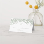 Groen Toile Trouwgevouwen Place Card Chinoiserie Plaatskaartje (Voorkant)