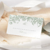 Groen Toile Trouwgevouwen Place Card Chinoiserie Plaatskaartje