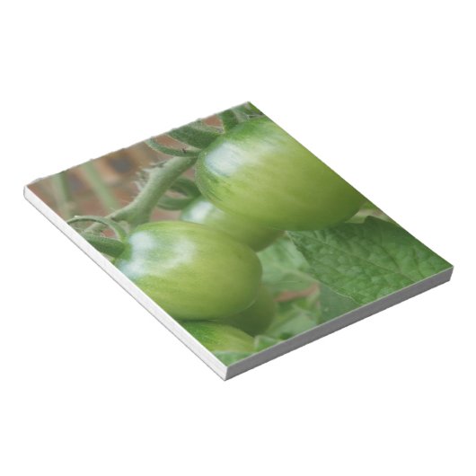 Groen tomatenblok notitieblok (Schuin)