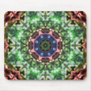 Groen tot bruin kaleidoscoop, acryl stijl muismat