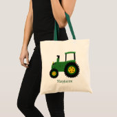 Groen Tractor Design Tote Bag (Voorkant (product))