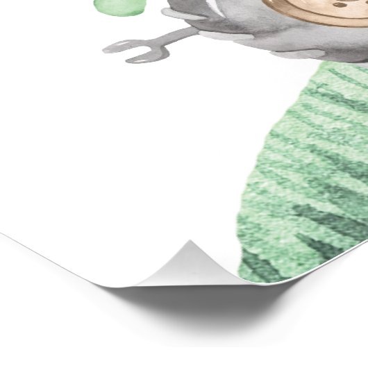 Groen Tractor Verjaardag Welkomstbord Foto Afdruk (Hoek)