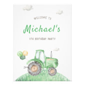 Groen Tractor Verjaardag Welkomstbord Foto Afdruk (Voorkant)
