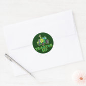 Groen tractorKind Ronde Sticker (Envelop)