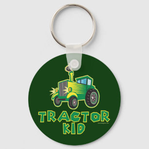 Groen tractorKind Sleutelhanger