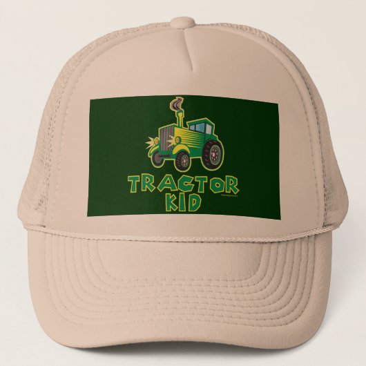 Groen tractorKind Trucker Pet (Voorkant)