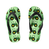 Groen tractorontwerp kinder teenslippers (Voetbed)