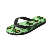 Groen tractorontwerp kinder teenslippers (Schuin)