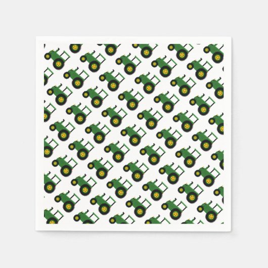 Groen tractorontwerp servetten (Voorkant)