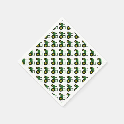 Groen tractorontwerp servetten (Hoek)