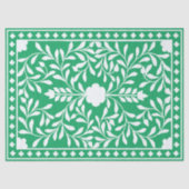 Groen Traditioneel Bot Inlegwerk Decoupage Papier (Voorkant)