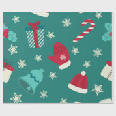 Groen traditioneel kerstpapier cadeaupapier (Vlak)