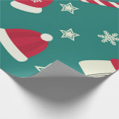 Groen traditioneel kerstpapier cadeaupapier (Hoek)