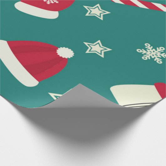 Groen traditioneel kerstpapier cadeaupapier (Hoek)