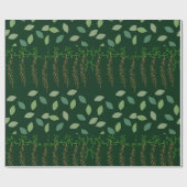 groen trapsgewijs wijnrankblad cadeaupapier (Vlak)