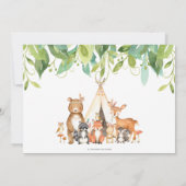 Groen Tribal Woodland Dieren Verjaardag Foto Kaart (Achterkant)