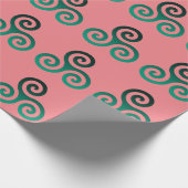 Groen Tris Symbol Roze Cadeaupapier (Hoek)