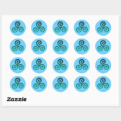 Groen Triskele Bord Blauw Ronde Sticker (Vel)