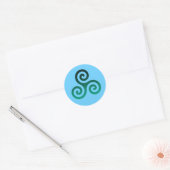 Groen Triskele Bord Blauw Ronde Sticker (Envelop)