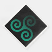 Groen Triskele Oude Keltische Extravagant Zwart Servet (Hoek)